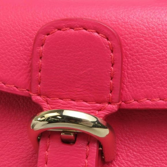 Auth DELVAUX Brillant Bag Motif Charm Key Ring Pink/Gold Leather/Metal - r9845f - Picture 6 of 16